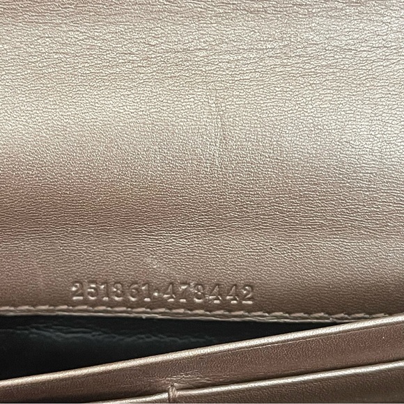 GUCCI Pink Guccissima Long Wallet with Gold Interlocking Heart Accent - Picture 8 of 12